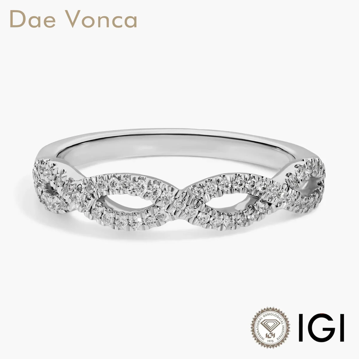 

Dae Vonca Total 0.2ct Infinity Twist Micropavé Diamond Engagement Ring PT950/14K/18K Jewelry Gift For Women