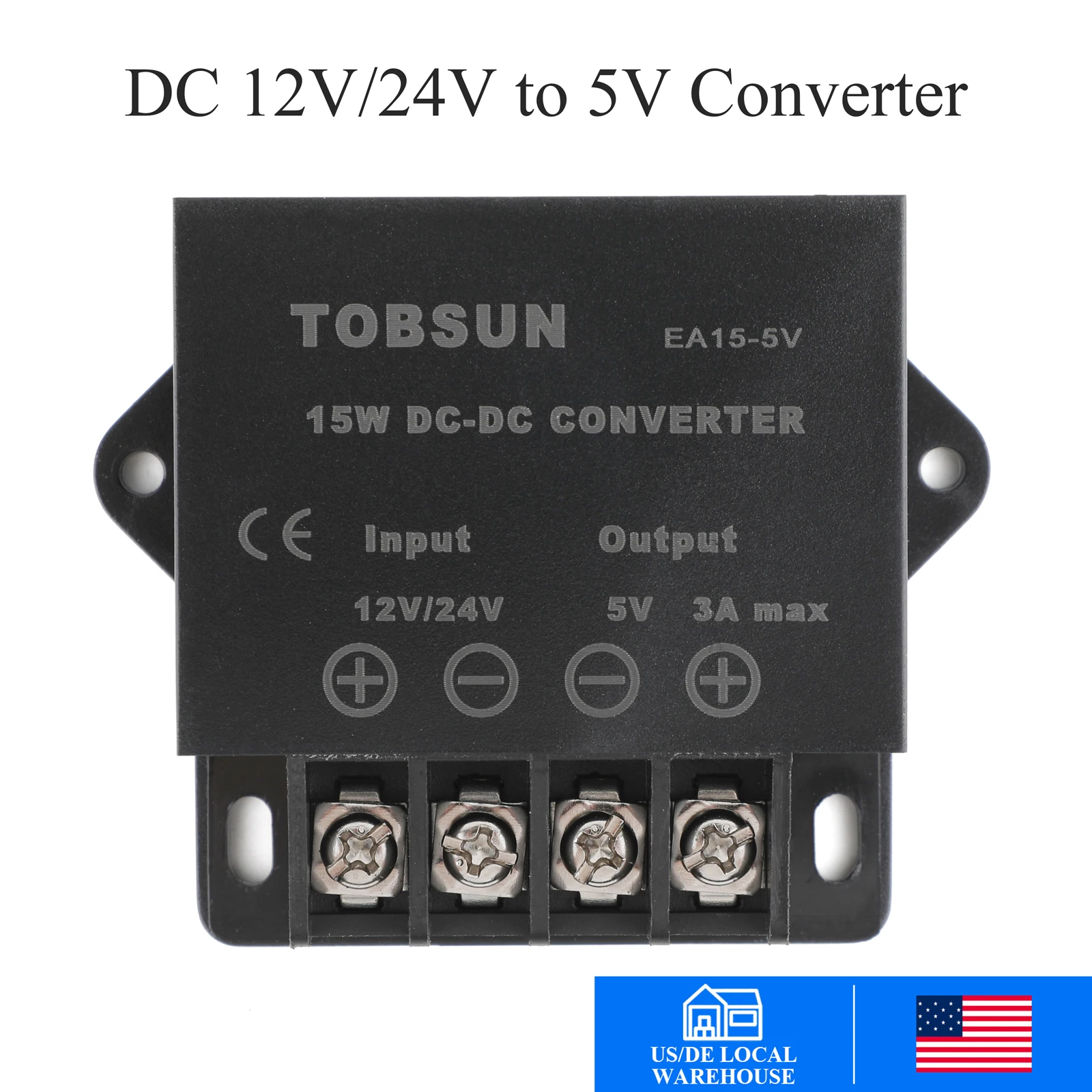US Mini DC 24V to 12V 5A Power Converter IP68 Protection Car Buck Regulator Step Down Voltage Supply Module For Auto LED