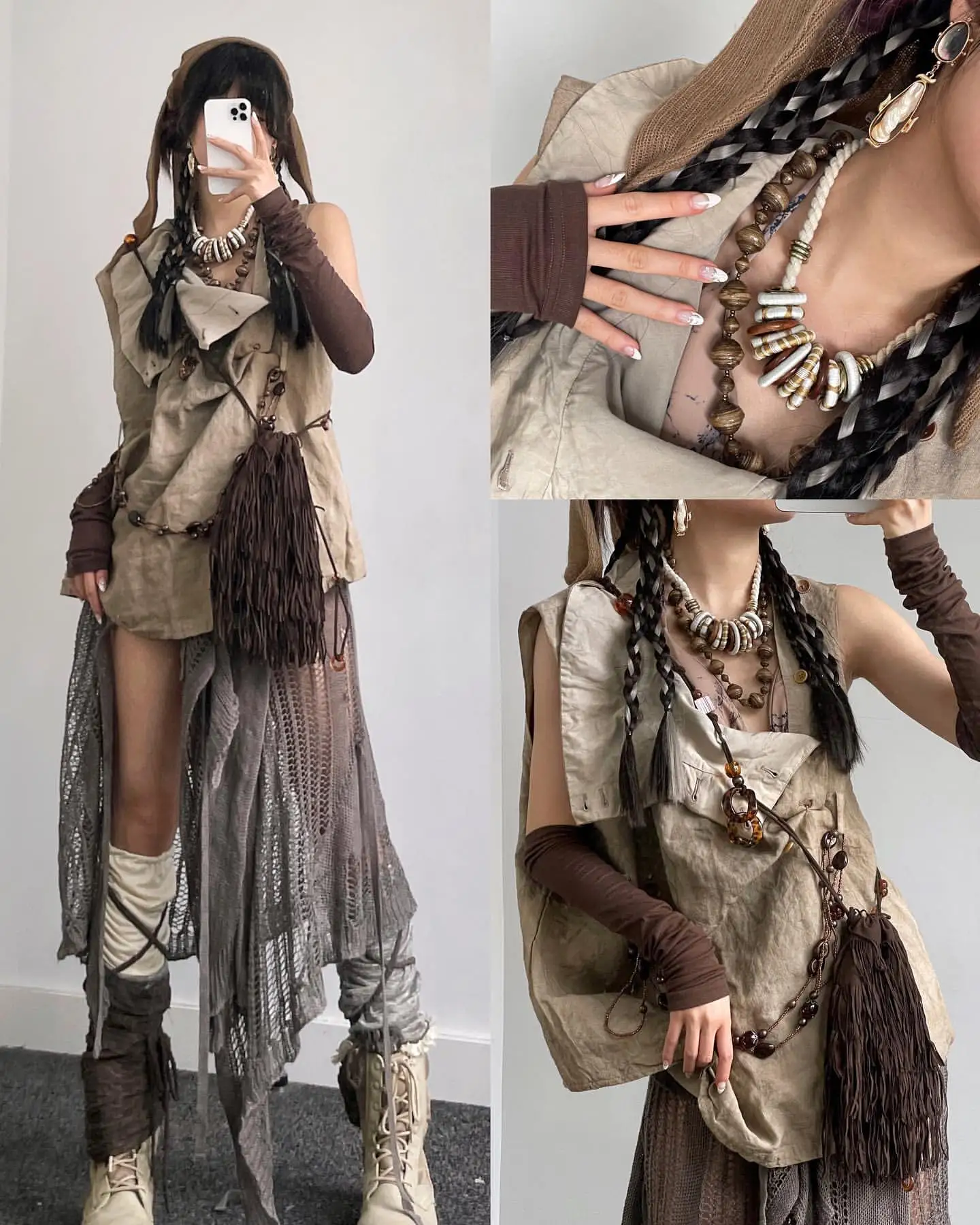 Fashion Wasteland Style Top Women's Niche Design Sleeveless Hooded Casual High Street Vest Summer Women's Clothing