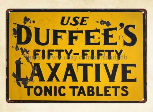 find wall decor use duffee's fifty-fifty tonic tablets metal tin sign