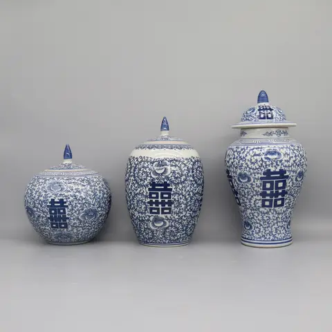 सिरेमिक जार, कनस्तर, बर्तन, फूलदान, नीले और सफेद सिरेमिक, घर की सजावट 8 best sales फूलदान भित्ति चित्र - №4