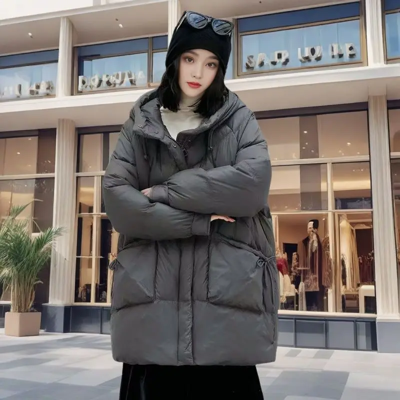 Winter Down Fashion Women's Down Jacket Commuter 90 White Duck Down Loose Jacket