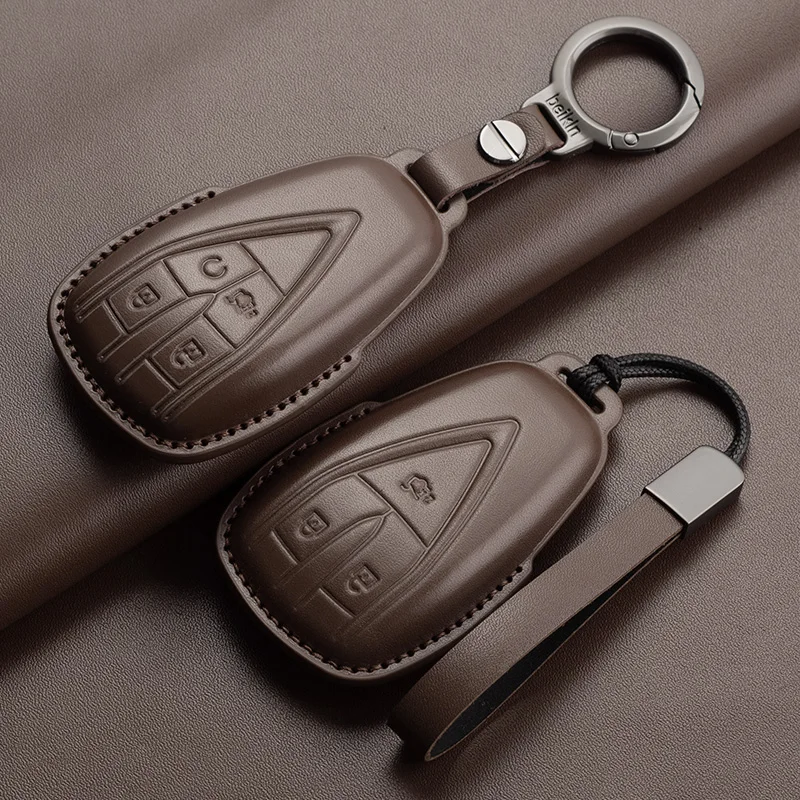 

Leather Car Remote Key Case Cover For Changan CS35 PLUS CS75PLUS CS55PLUS Eado UNI-T Oushang X5 X7 EV 2019 2020 Key Holder Shell