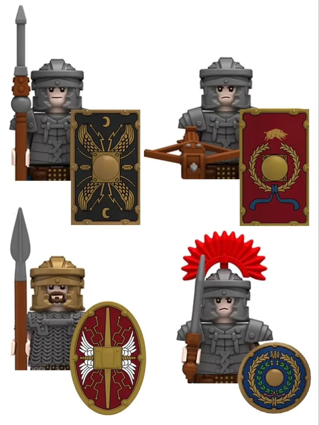 Blocs de construction de la légion de l'empire romain, gladiateur Archer soldat, Mini jouets figurines d'action