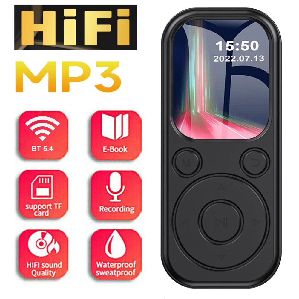 MP3 MP4 Player MP4 Walkman 2.01 Inch IPS Screen Bluetooth-Compatible 5.4 Portable MP3 Player Support FM Radio Recording E-Book