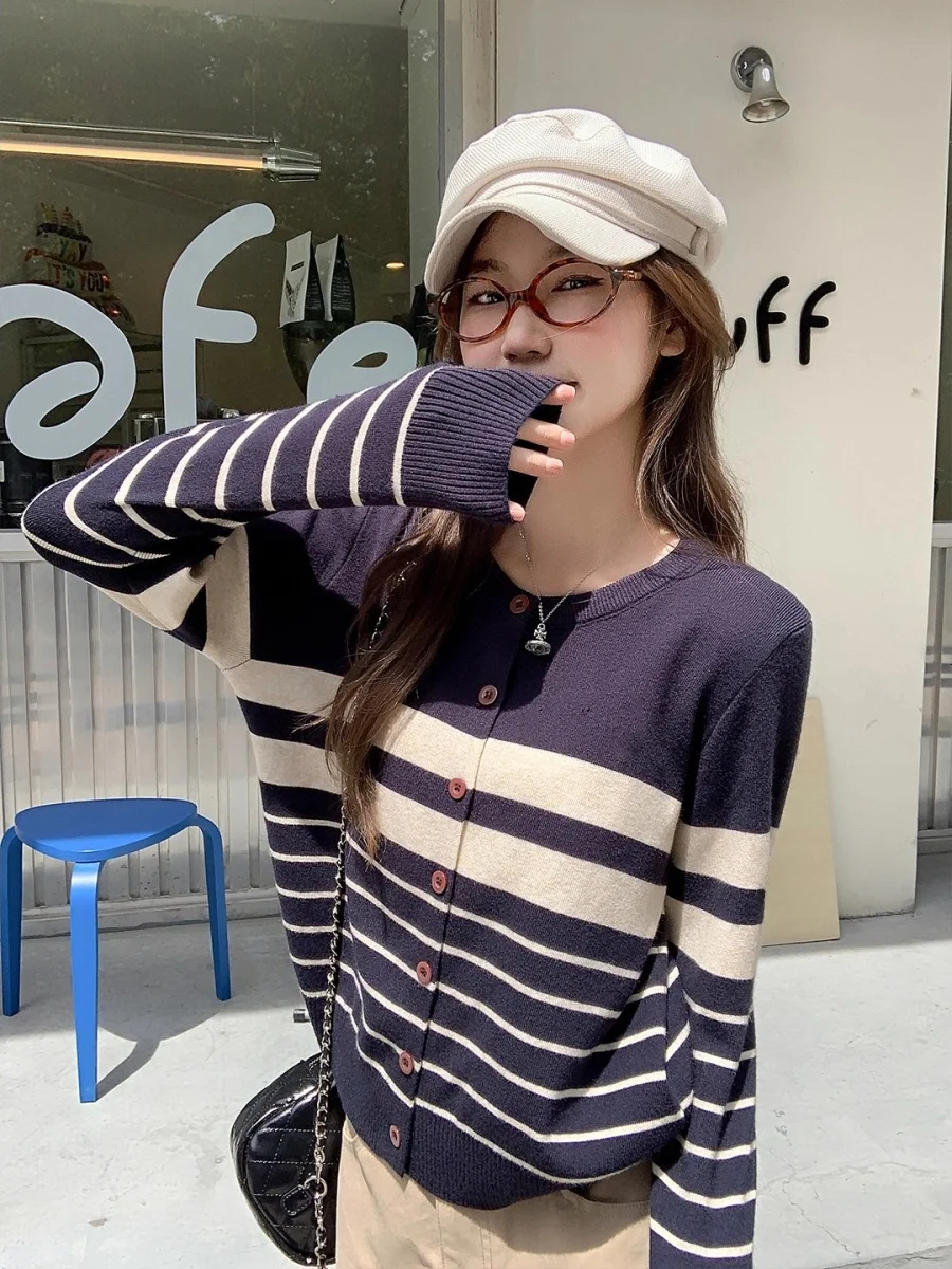 

Свободный длинный круглый вязаный кардиган Sve Ne, женский осенне-зимний новый утягивающий свитер для девочек, топ