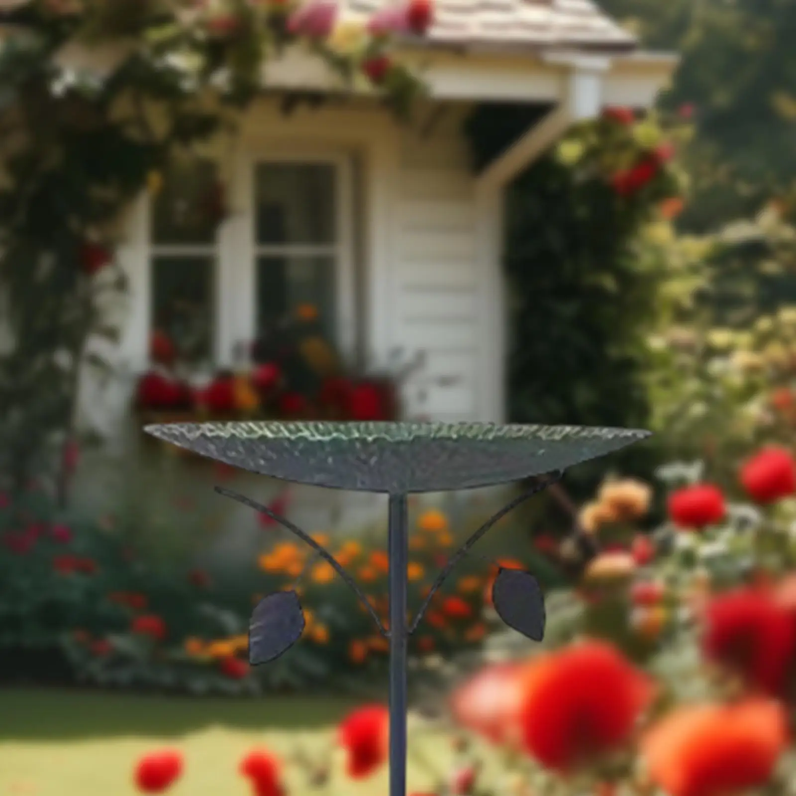 

Металлическая ванна для птиц, кормушка для птиц, поилка, идеальный подарок, стоячий садовый декор, миска для птичьей ванночки для двора, украшение для лужайки, патио