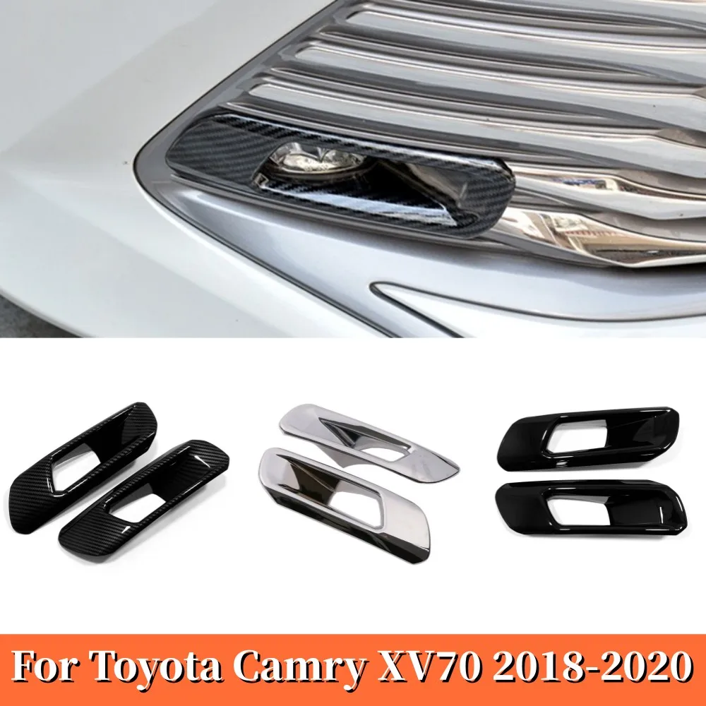 

For Toyota Camry XV70 LE XLE 2018 2019 2020 ABS Car Front Bumper Fog Light Cover Trims FogLight Lamp Molding Garnish Accessories