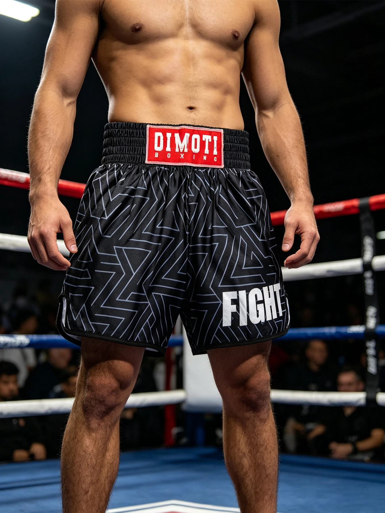 High-Waist Sports Shorts Boxing Fitness Shorts High-Elasticity Breathable Quick-Dry Fabric Sambo Jiu-Jitsu Training Shorts