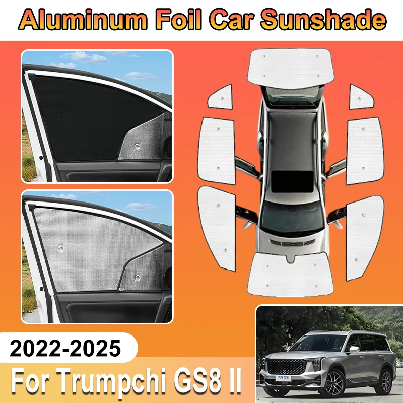 

For Trumpchi GS8 Accessories MK2 ES9 2022-2025 Car Al Foil Sun Shade Window Covers Aluminium Foil UV Protector Auto Accessorios