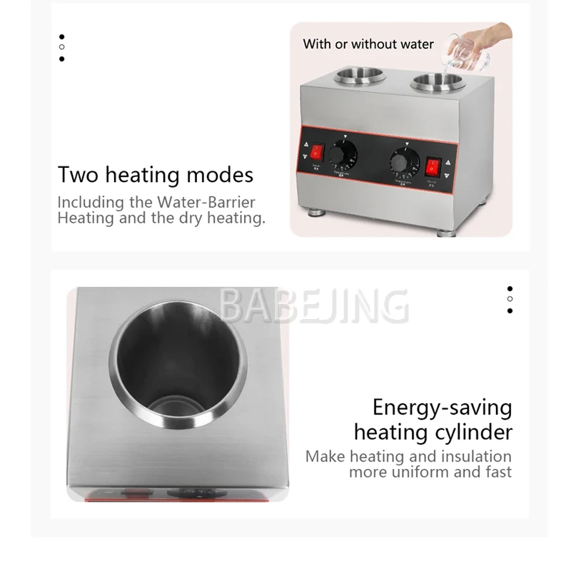 BABEJING Commercial Multifunctional Sauce Heater, Electric Cheese Chocolate Sauce Heater, Stainless Steel Dispensing Machine