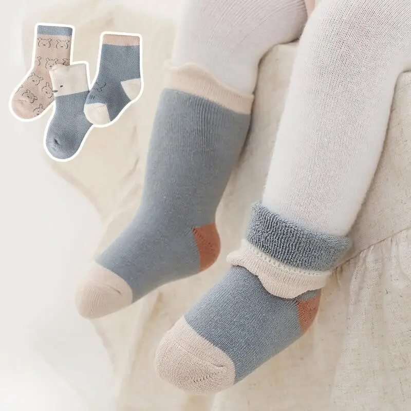 3Pairs/set Autumn New Style Thick Warm Baby Socks Newborn Baby Girl Boy Children's Socks Infants for Winter