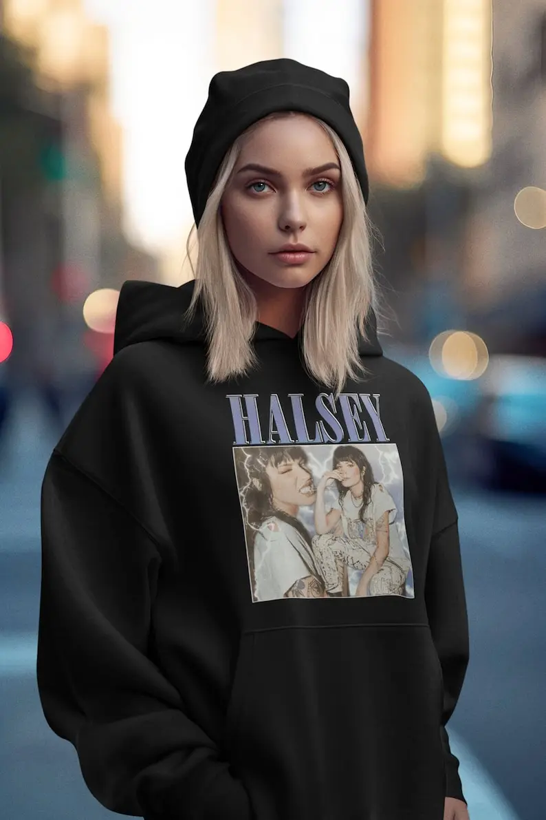 Halsey Sweatshirt, Pop Music Fan Jumper, Oversized Pullover, Graphic Tee, Unisex Hoodie, Retro Fan Gift, Music T-Shirt, Gift for