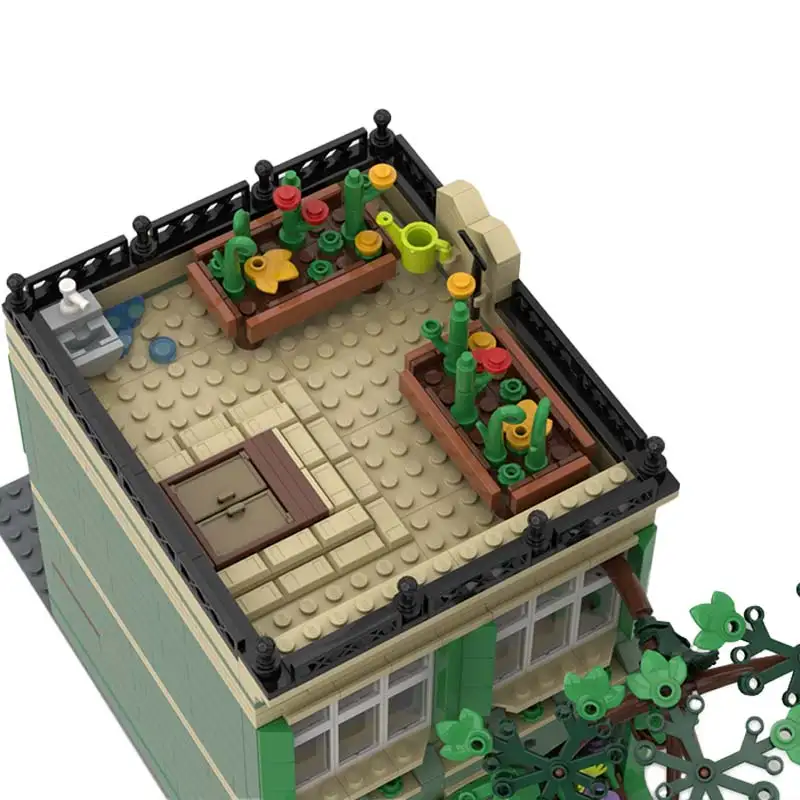 MOC-209268 planta loja modular blocos de construção casa modelo originalidade tijolos crianças desktop exibição brinquedos presentes