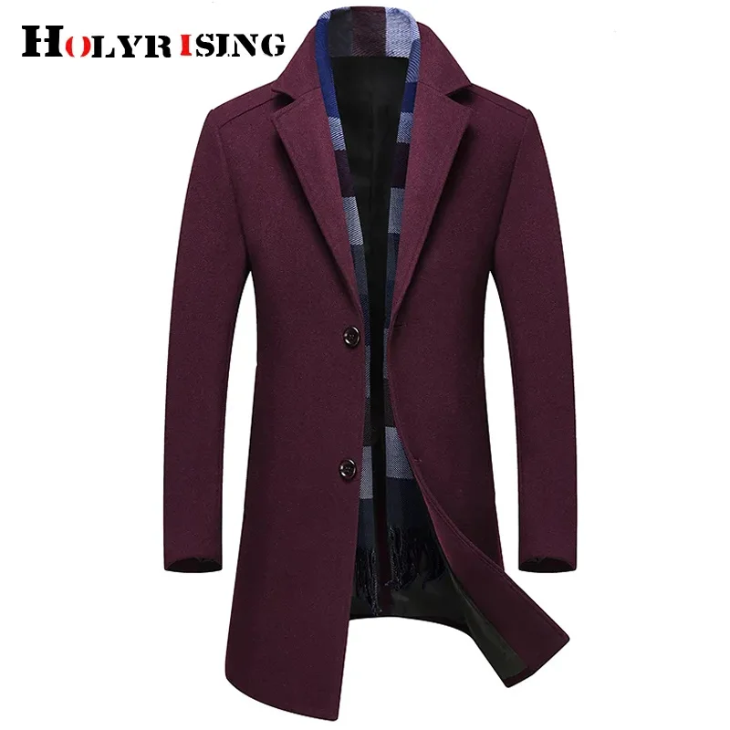 

winter men jackets woolen coats turn collar luxury wool blends trench coat single breasted overcoat warm brand clothing