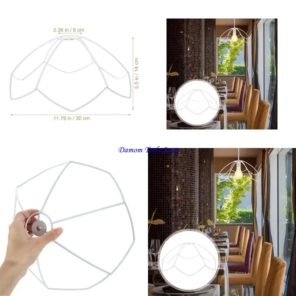

57BE Iron Wire Lampshades Frame Lamp Shade Frame Rings Wire Cage Practical Supports Light Cover Vintage Lamp Cage Enduring