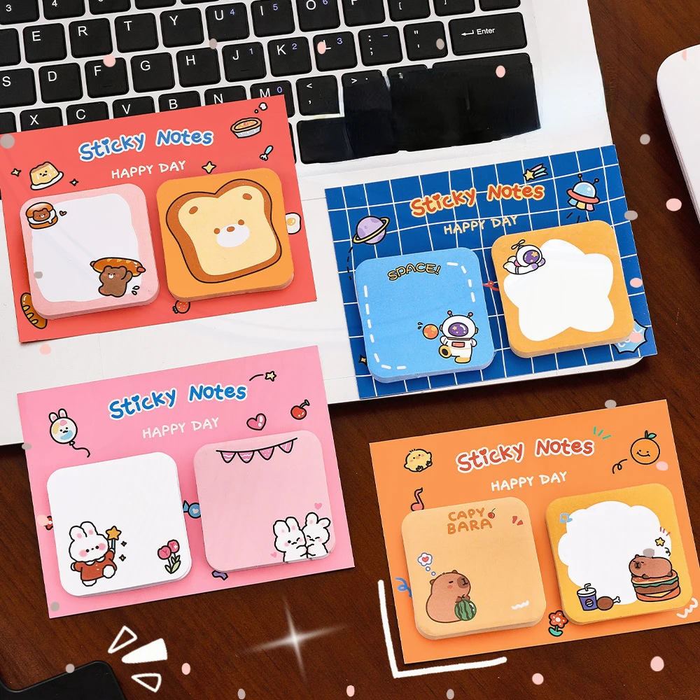 12 Pcs/bag Sticky Notes Anywhere with These 12 Adorable and Sticky Memo Pads - Perfect for Students and Professionals Alike