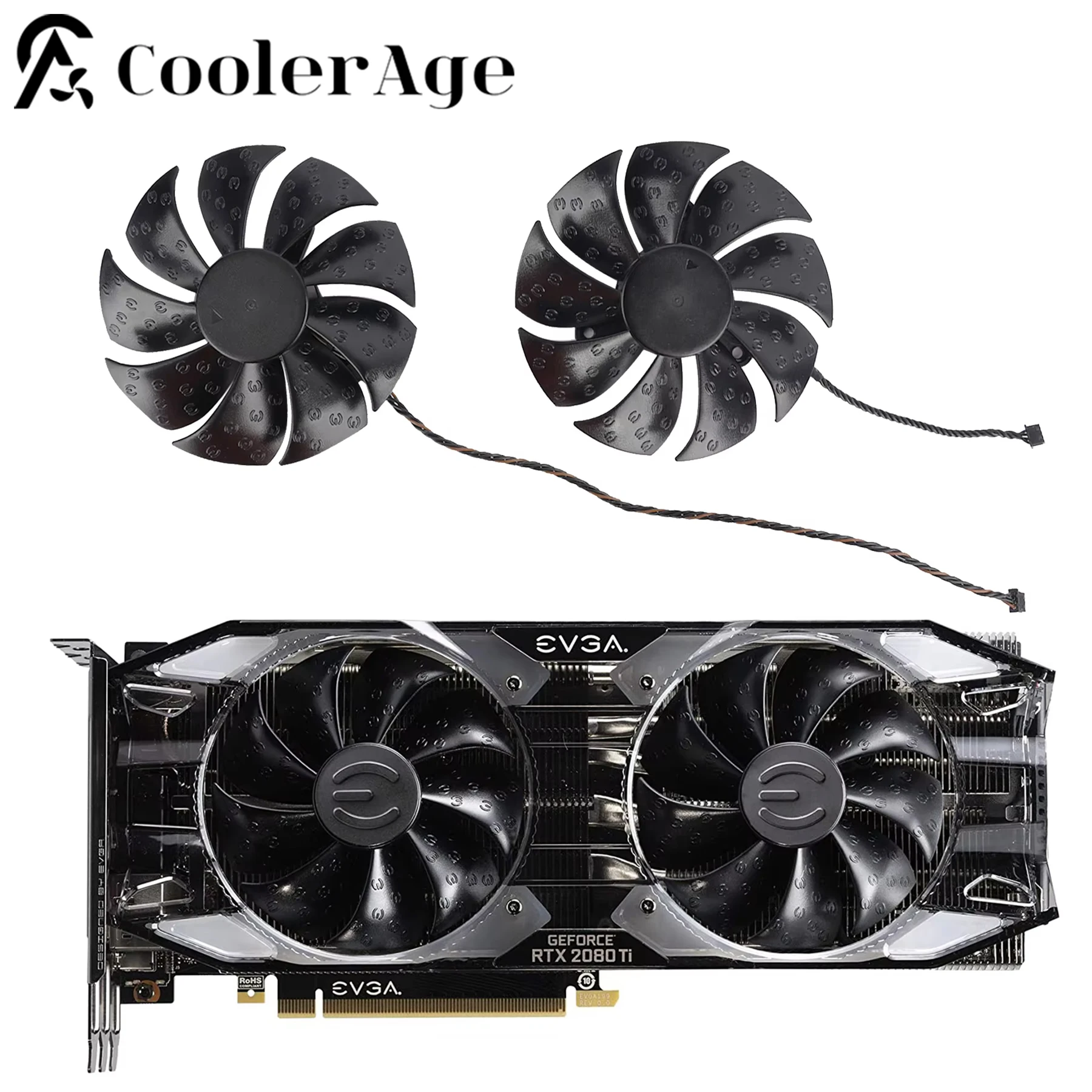 การ์ดพัดลมสําหรับ EVGA RTX 2080 Ti 2060 2070 2080 87 มม.PLA09215S12H RTX2060 RTX2070 RTX2080 RTX2080Ti พัดลม GPU