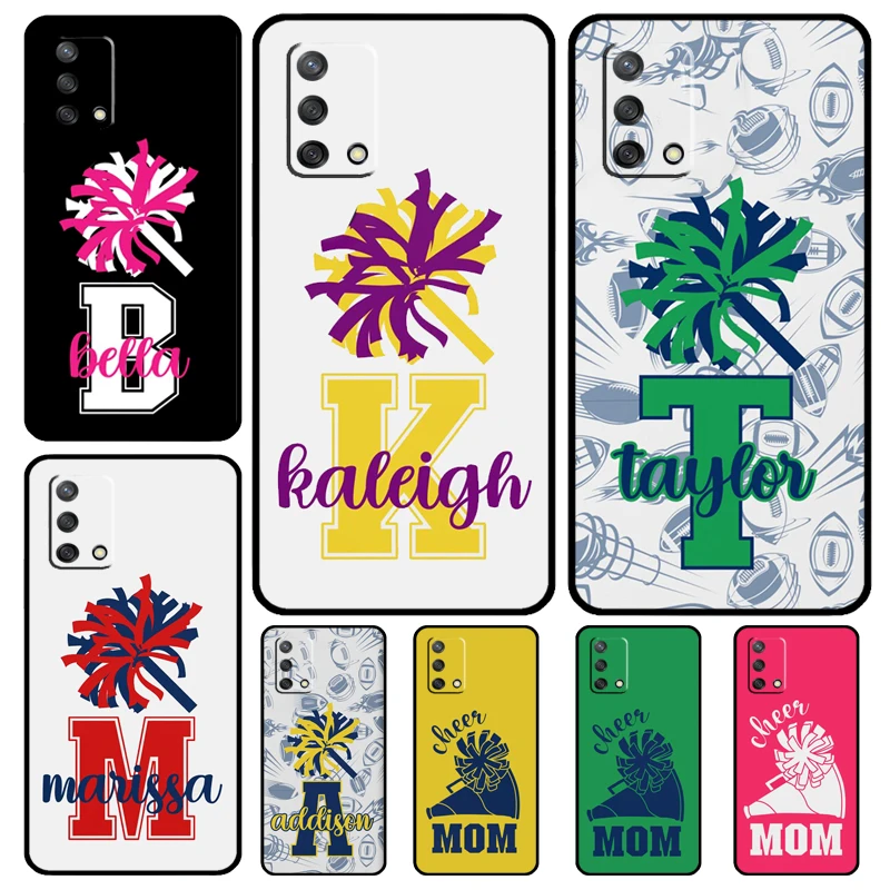 Personalised Football Cheer Moms Name Case For OPPO A96 A76 A16 A18 A58 A78 A98 A17 A77 A54 A57 S A74 A5 A9 A53 A52 A72 A15 A93