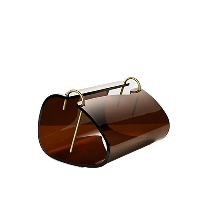 Modern light luxury acrylic metal tissue box, household coffee table tissue storage creative paper box