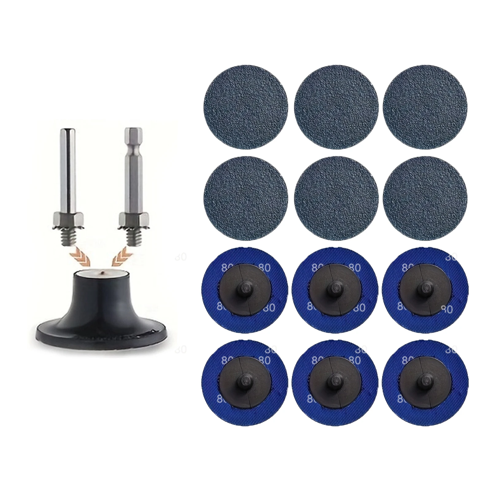 

2inch 31pcs Quick Change Sanding Discs Roll Lock R-Type Sandpaper Abrasive Disc with1/4" Holders for Paint Rust Removal
