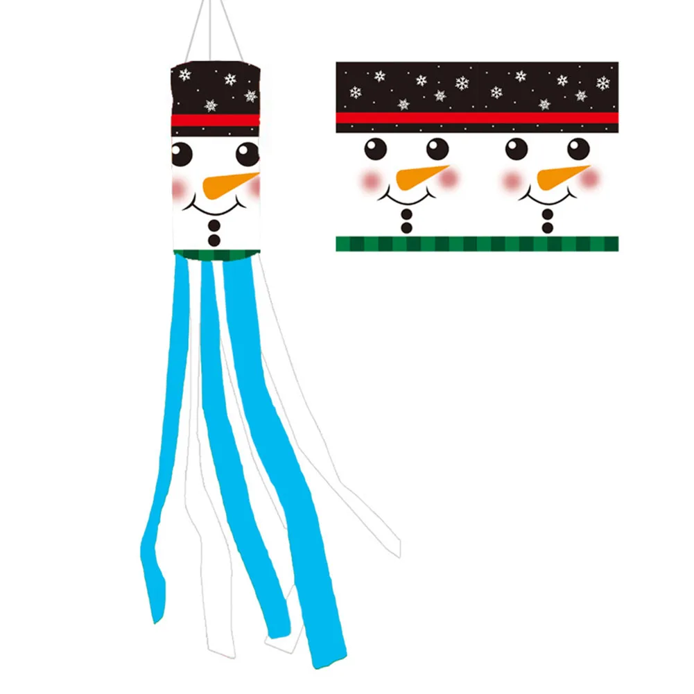 Winter Outdoor Windsock Flag, Christmas Snowman Design, Suitable for Festival Celebrations, Adds Festivity to Your Porch