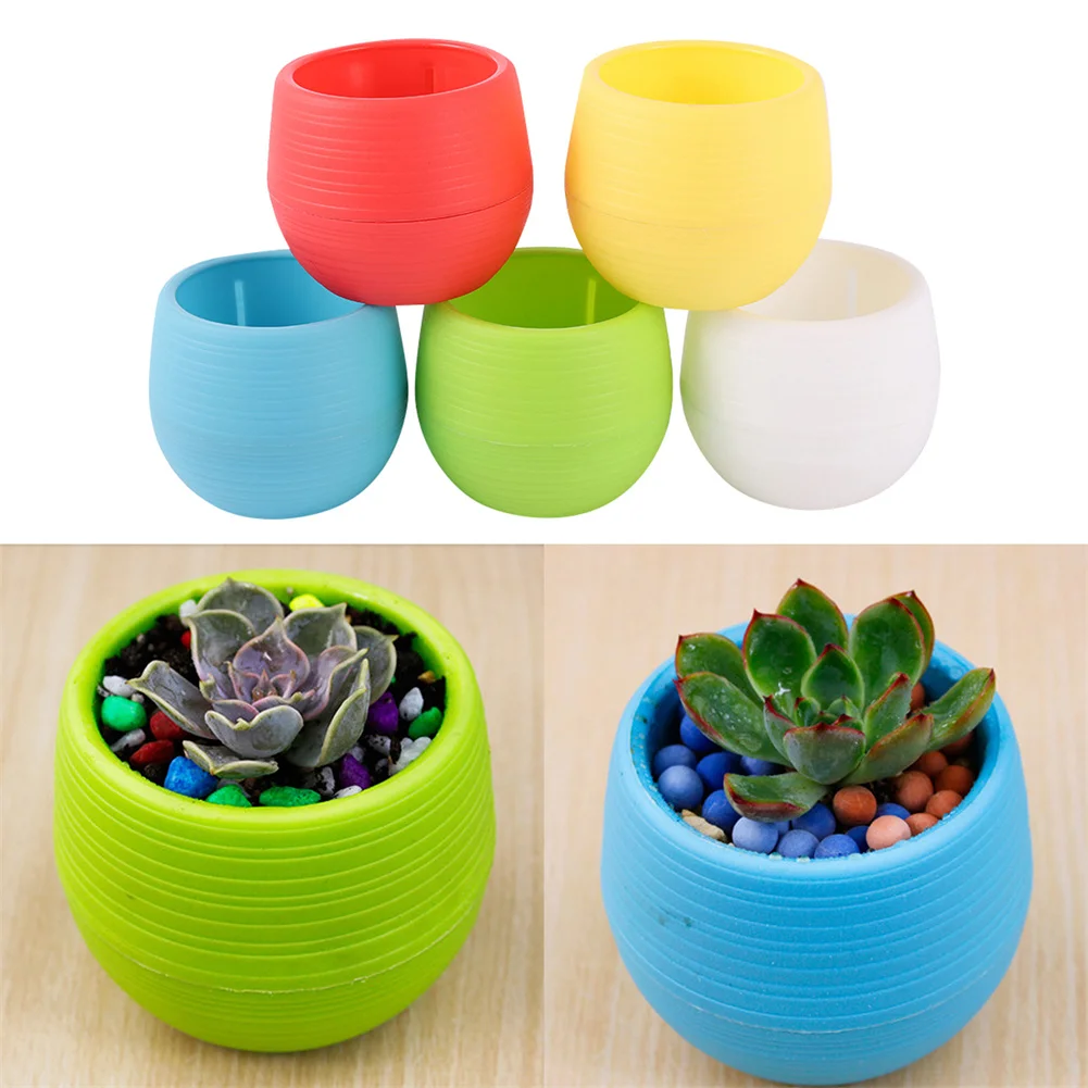 Flower Pots Mini Size Plastic Flowerpots Multi-color Plant Grass Small Tree Planting Modern Style Home Garden Supplies 1/10Pcs