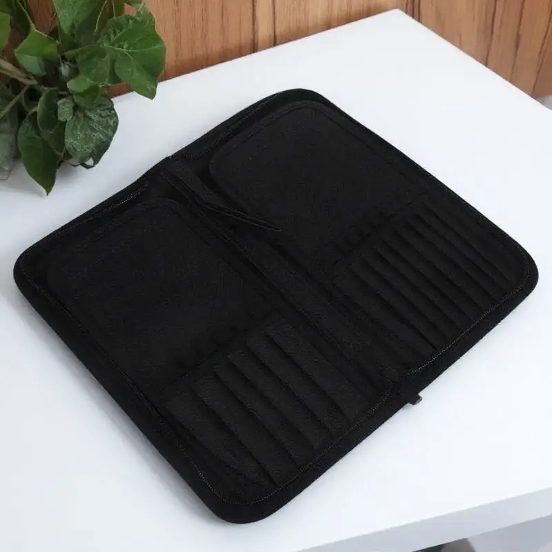 

Pen Curtain Oil Paint Brush Holder Storage Fold Canvas Artist Pouches Advanced Black