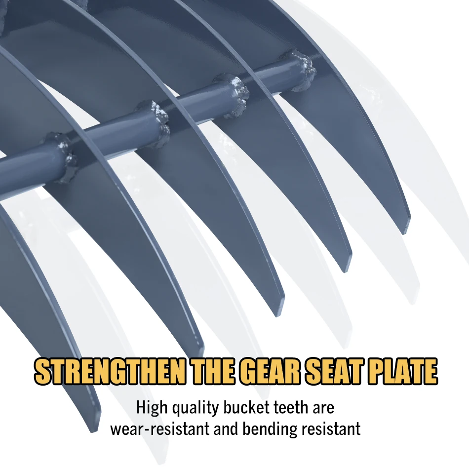 Mini Graafmachine Hark Kleine Graver Hark Bijlagen Verwijdert Puin Losse Bodem Oppervlak Hark Accessoire Voor 0.8-2ton Graafmachine