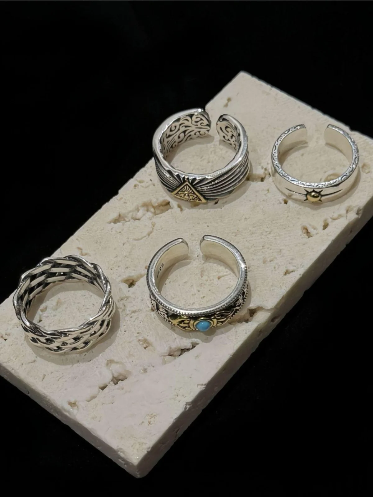 

Handmade Tibetan Series Vintage Silver Ring Unisex Open Design Ring Ethnic Style Fashion Jewelry out New Unique Ring