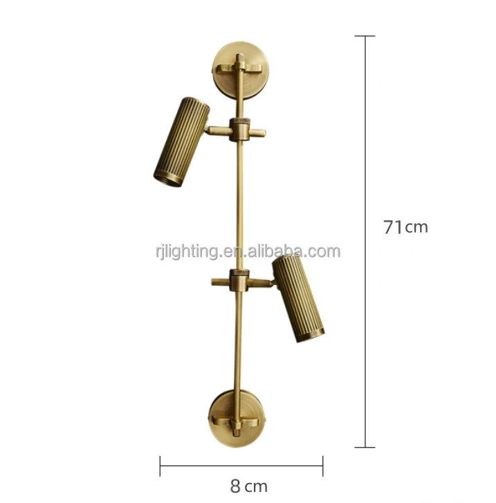قابل للتعديل خمر النحاس الصلب أدى غرفة نوم ديكور الجدار مصباح داخلي الحديثة