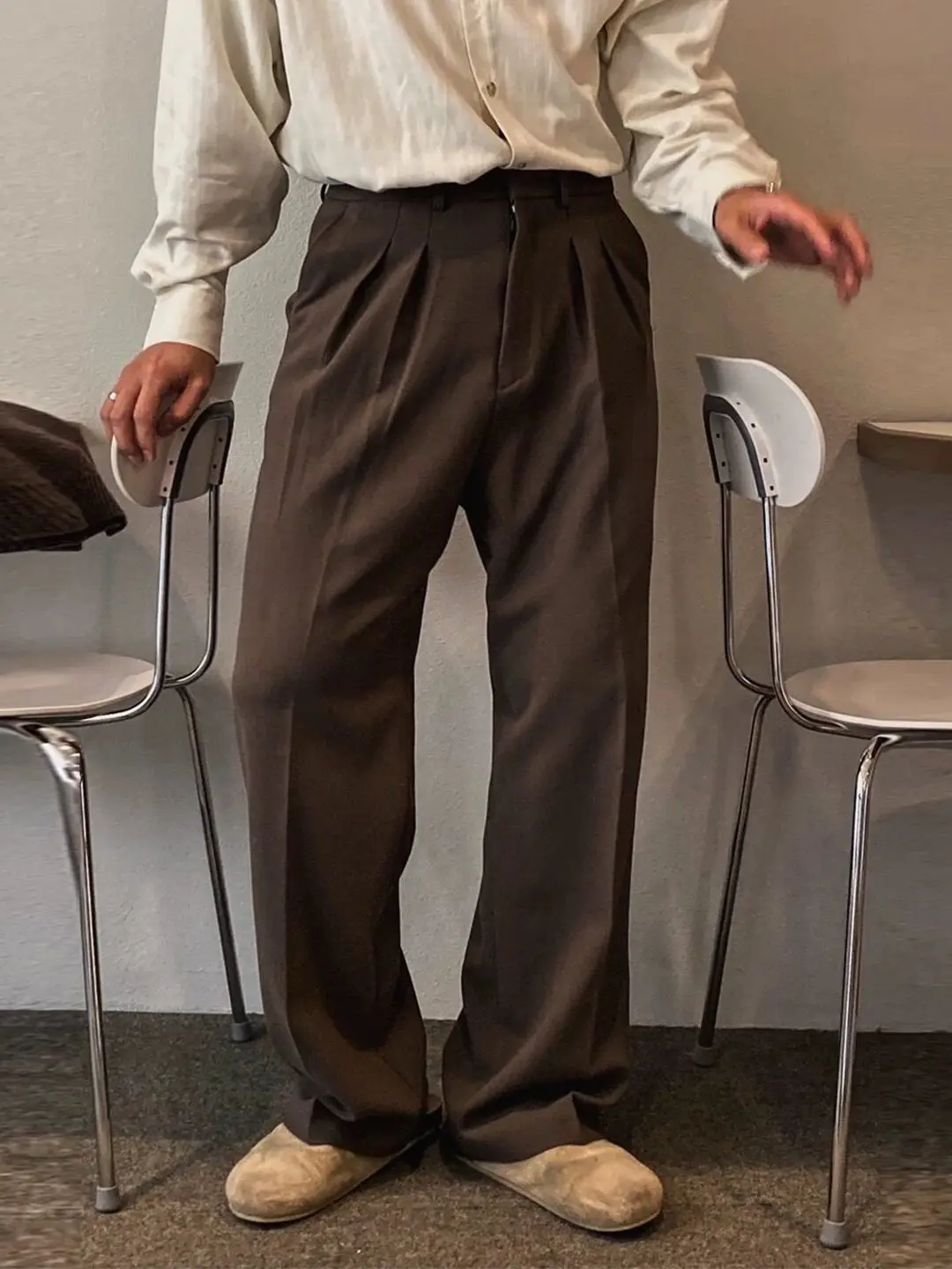 

Мужские повседневные свободные брюки прямого кроя для деловых поездок и повседневной носки, удобные свободные брюки прямого кроя