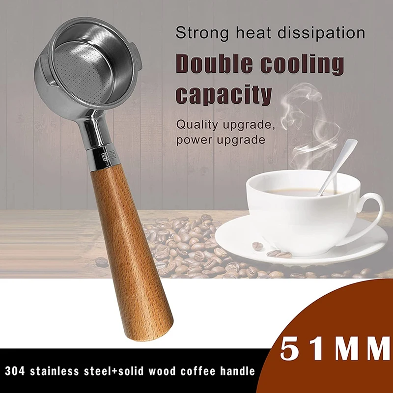 Coffee 51Mm Bottomless Portafilter Compatible With Delonghi Icona ECP ECOV311 Espresso Machine, No Base Filter Holder