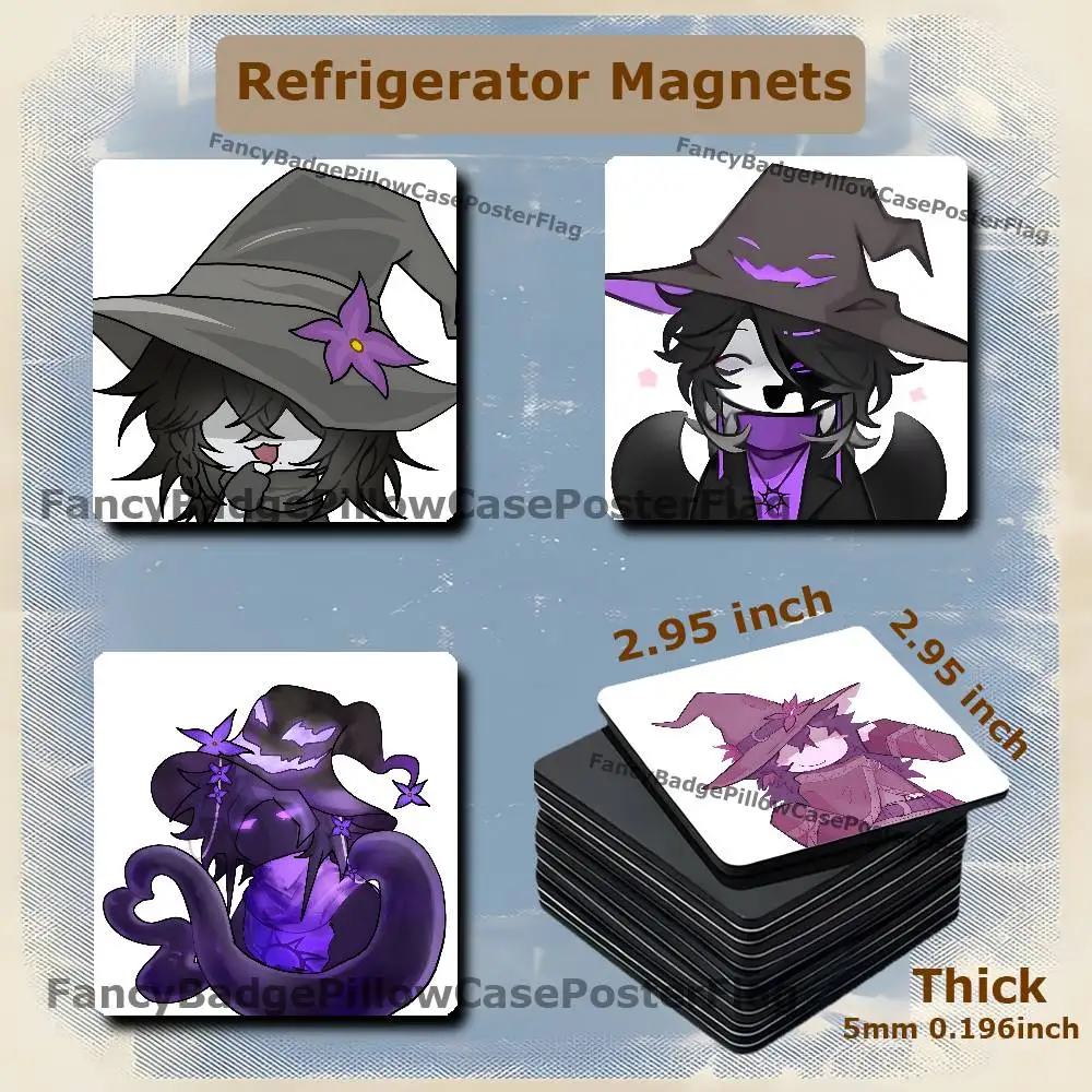Azure F-Forsaken Anime 75mm Frigerator Magnet Square Stickers Personalize Fridge Refrigerator Wall Door Decoration