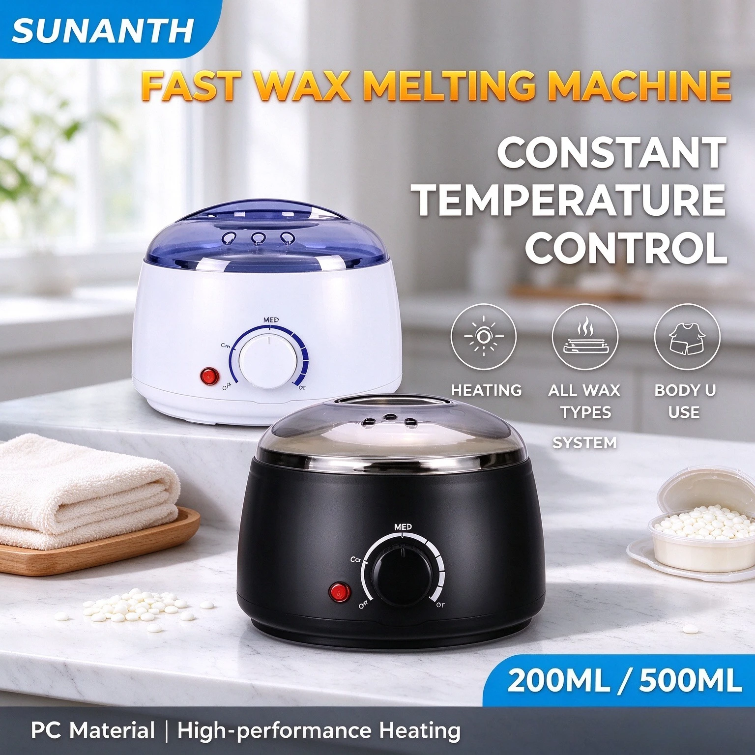 2026 500ML Electric Wax Heater Hot Wax Machine Paraffin Pot Warmer Hair Removal Waxing Machine Wax-melt Epilator Quick Heater