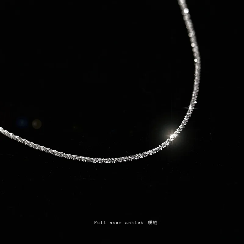 

925 Sterling Silver Women's Neck Chain Jewelry 40/45CM Length Choker Necklaces Vintage Exquisite Accessories Wholesale Jewellery