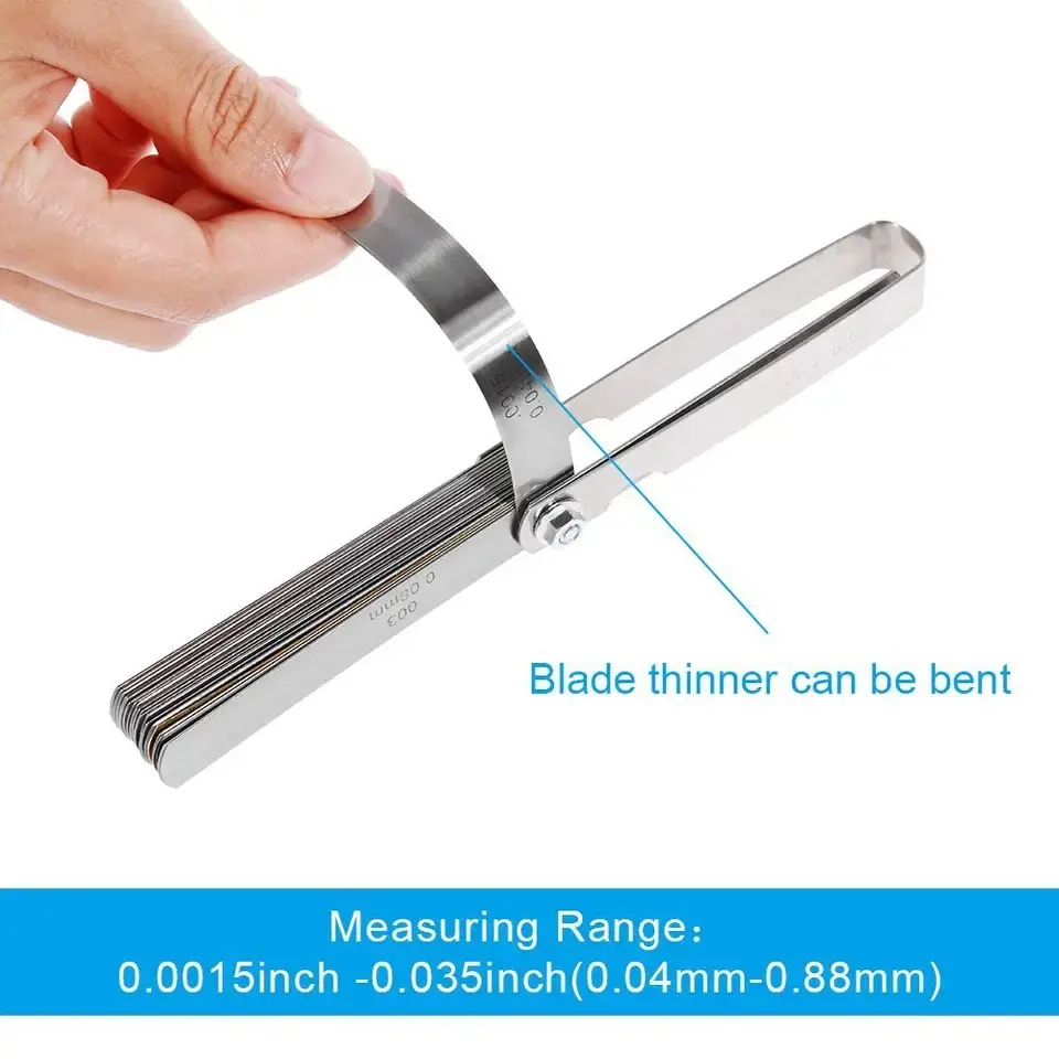 89A32 Feeler Gauge Portable Durable Various Specifications Arc Stainless Steel Feeler Gauge Gap Gauge Rangefinder 1pc