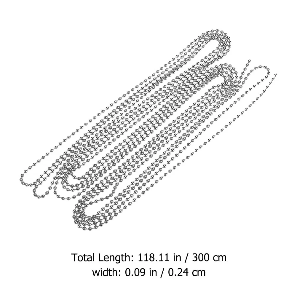2 مجموعة الفولاذ المقاوم للصدأ حبة 30 سنتيمتر غير قابل للصدأ الكرة Diy بها بنفسك صنع المجوهرات قلادة سوار المفاتيح الكلب علامة موصل مشروع الحرفية
