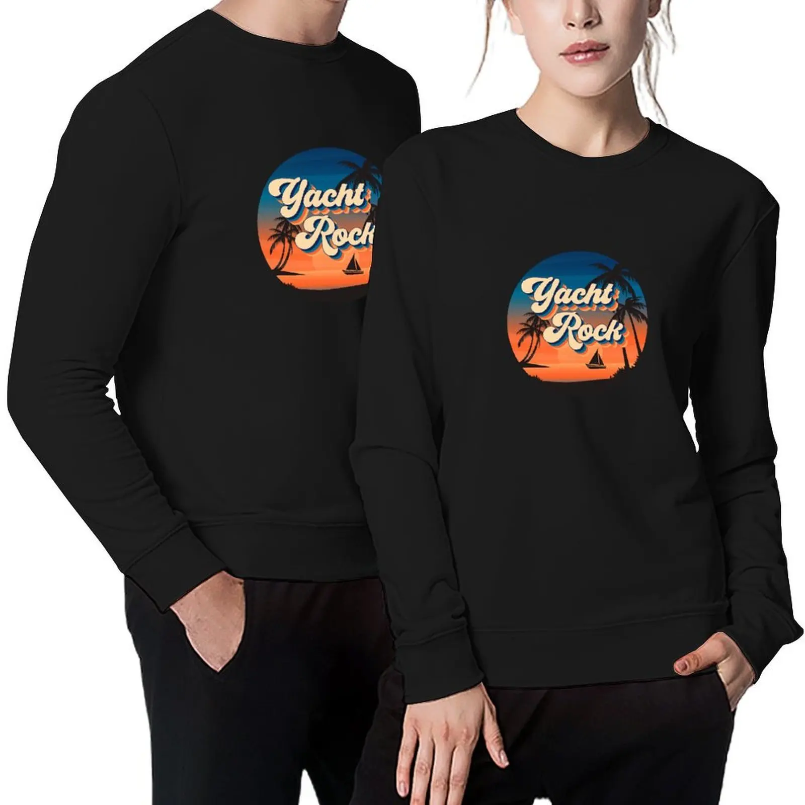 เสื้อแจ็คเก็ตทรงพูลโอเวอร์ลายกราฟิก Yacht Rock Circle สำหรับผู้ชาย เสื้อยืดผู้ชาย เสื้อผ้าสไตล์เกาหลี เสื้อผ้าฤดูใบไม้ร่วงสไตล์เกาหลี เสื้อสเวตเชิ้ต