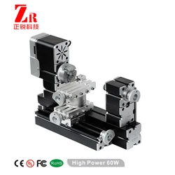 Powerful 60W Electroplated Metal Mini Rotating Lathe 12000rpm Miniature Lathe for Hobbysit Modelmaking