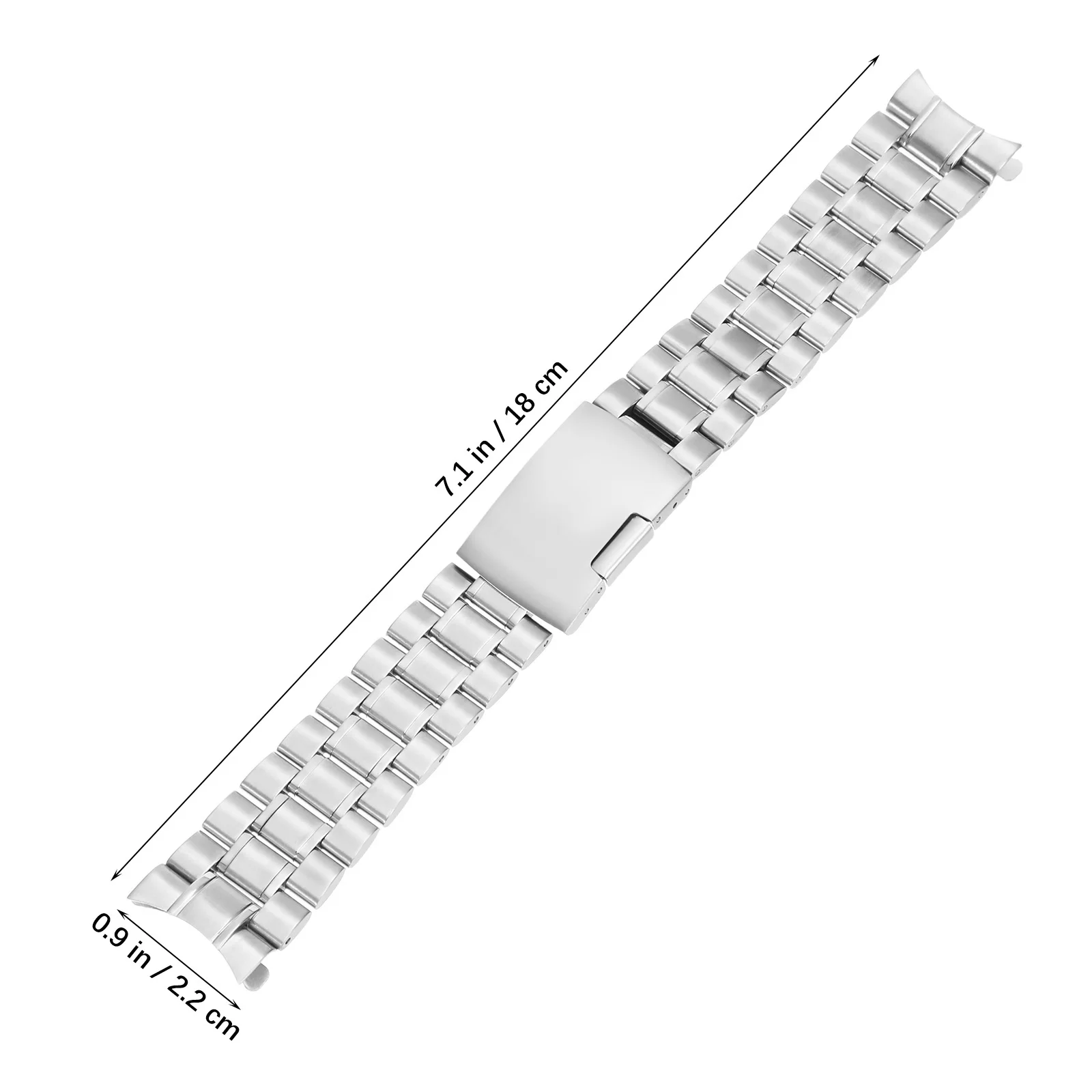 4 قطعة 22 مللي متر حزام ساعة من الفولاذ المقاوم للصدأ نهاية منحنية سوداء وصلات صلبة حزام سوار متين لاستبدال مشبك قابل للطي