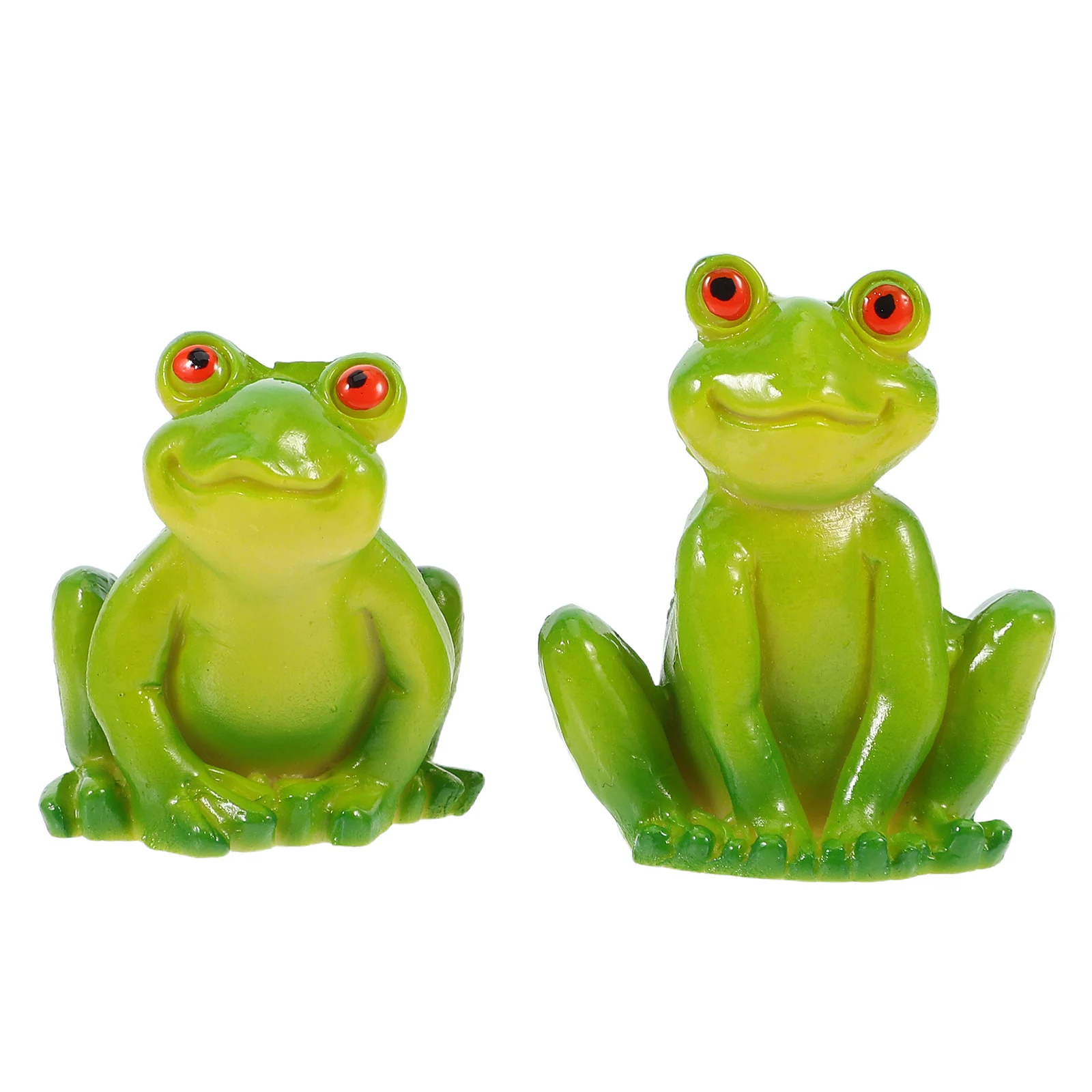 

2 шт. мини-статуи лягушек, фигурки животных из смолы, садовый декор для рабочего стола, аксессуары для микропейзажа, очаровательные миниатюрные ремесла на открытом воздухе