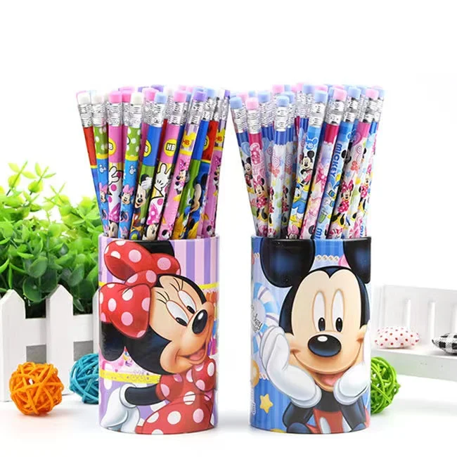 Imagem -04 - Disney Princesa Mickey Minnie Conjunto Lápis com Lápis Titular Estudante Escrita Pintura Escritório Suprimentos Presente 48 Pcs