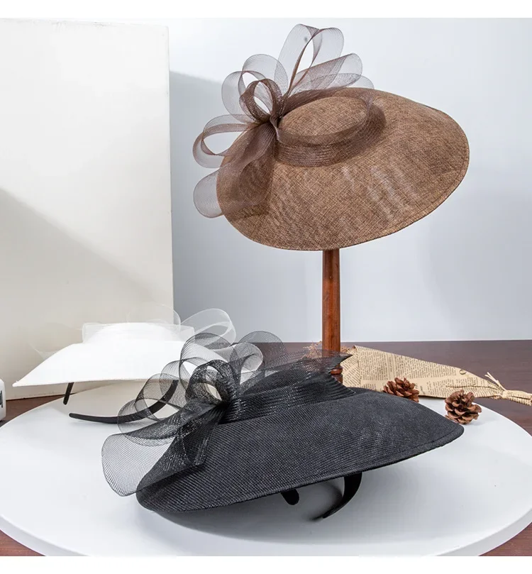 2025 New French Wide-Brim Hat - Vintage Bow Women's Tea Party Elegant Spring Summer Hat, Light Luxury Niche Hat