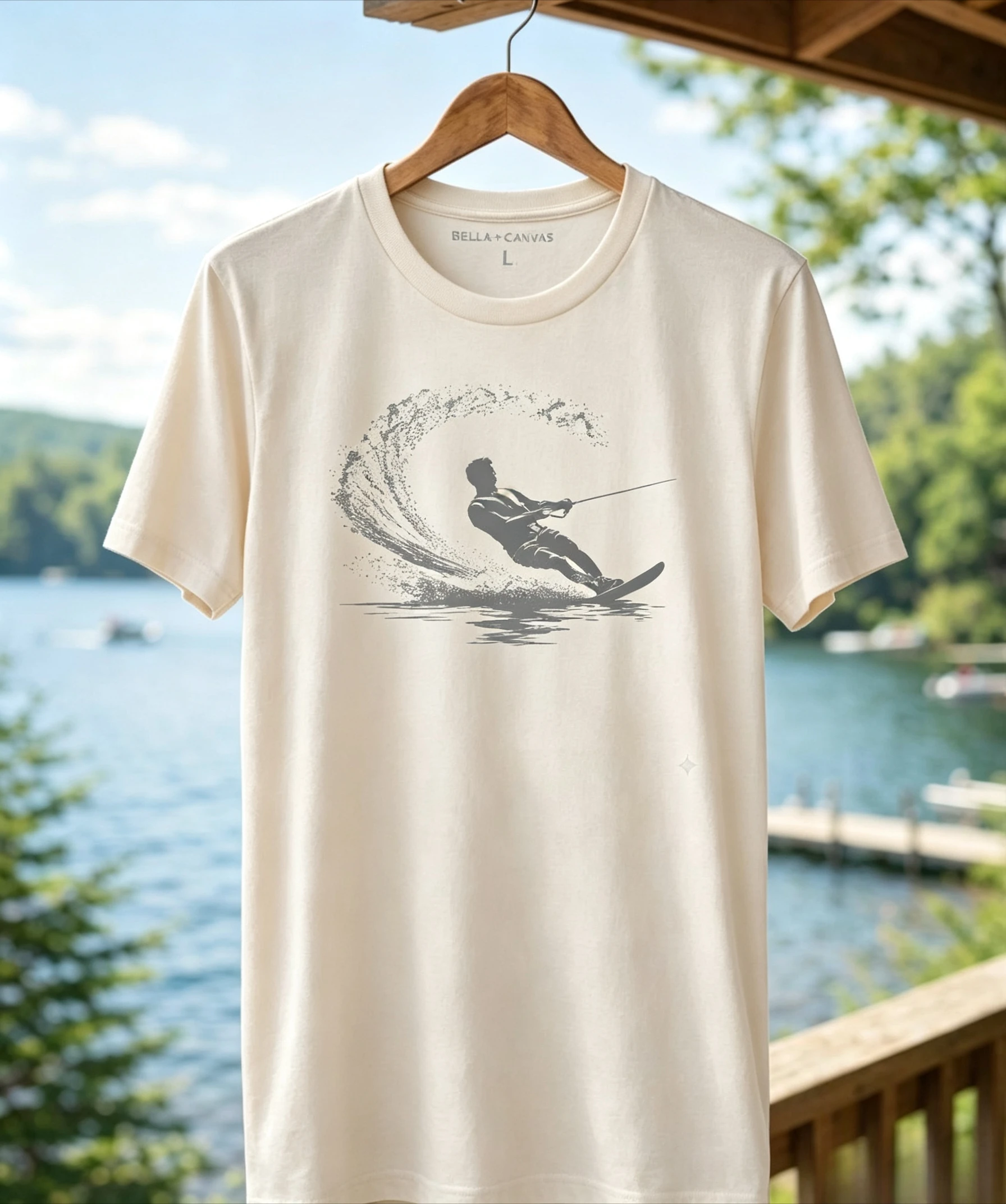 Slalom Waterski Shirt | Vintage Waterski Skier Tee  | Water Skiing Retro Arch Design | Wake Sports Apparel