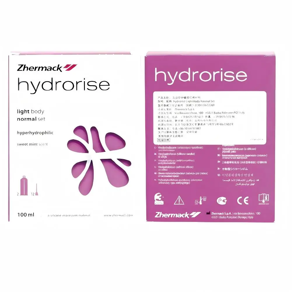 

Zhermack Hydrorise Hyperhydrophilic A-Silicone Impression Light Body High-End Cosmetic Restoration Precision 2x50ml Cartridges