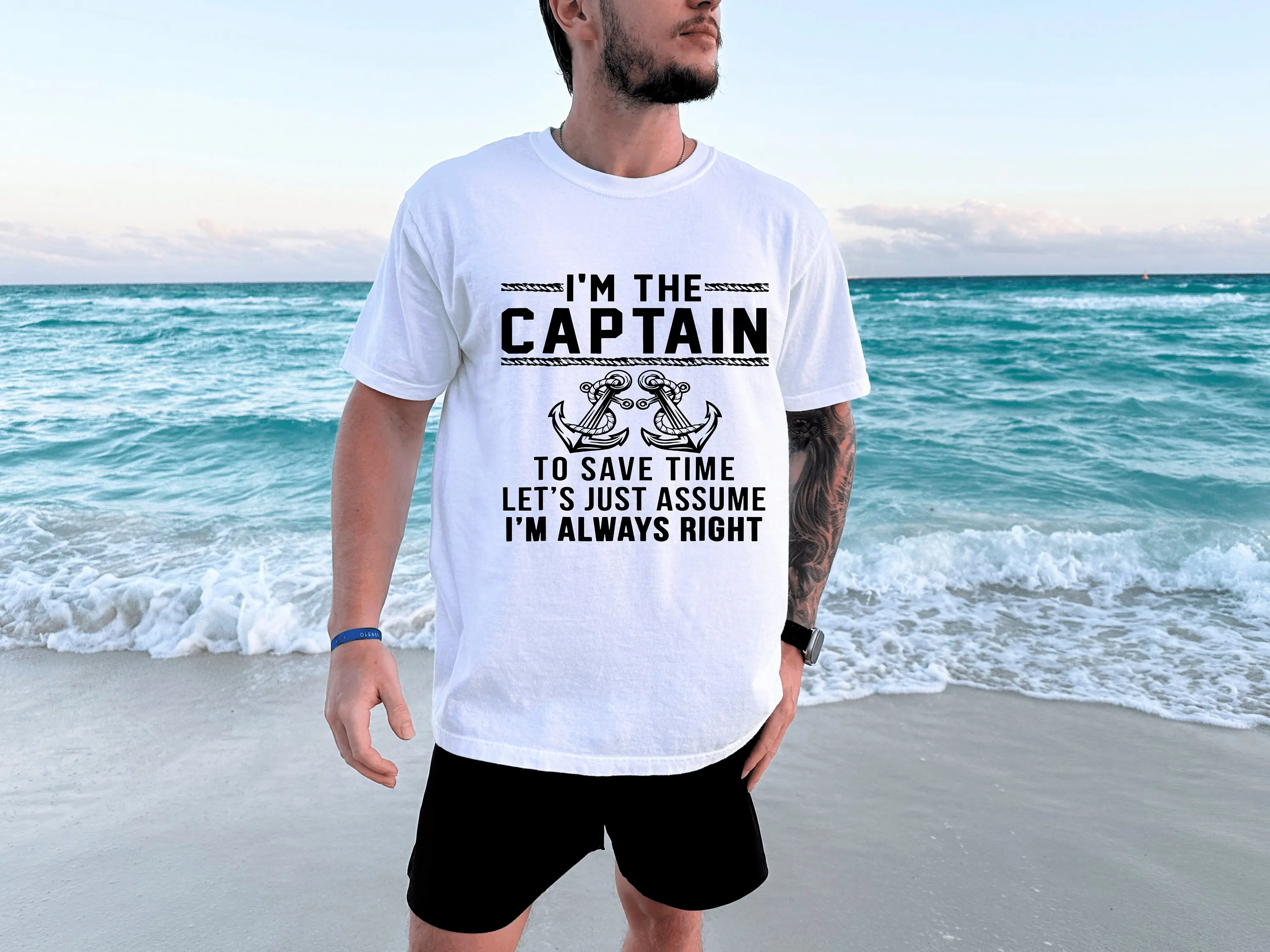 Футболка для мужчин «Я капитан», «всегда права», «владелец лодки и озера»