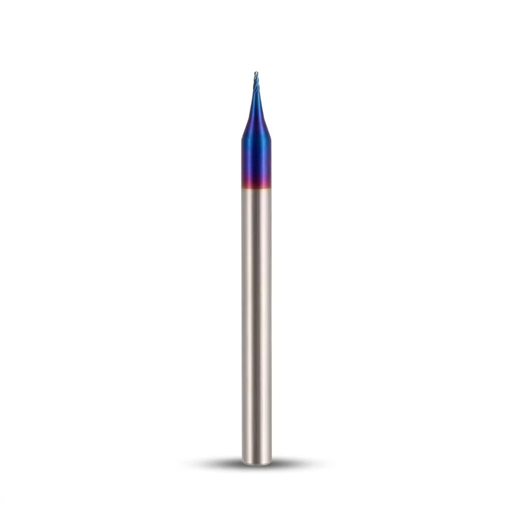 2 Flute Micro Square End Mill, HRC65 Nano Blue Coating Solid Carbide Micro End Mill