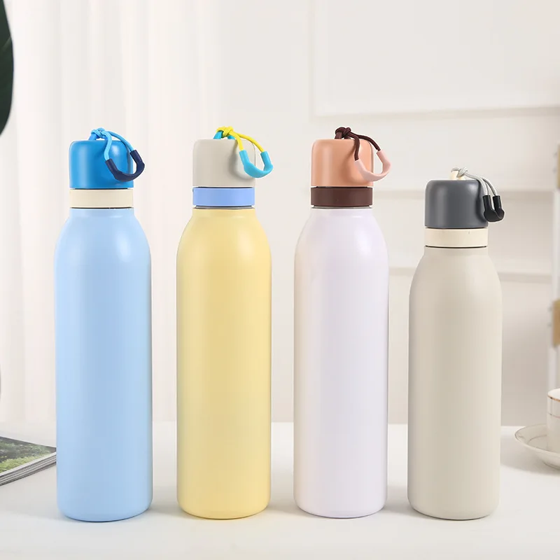 304 Stainless Steel Insulated Mug 18/24OZ Outdoor Sports Water Bottle Portable Carrying Mug Large Capacity Travel Cup