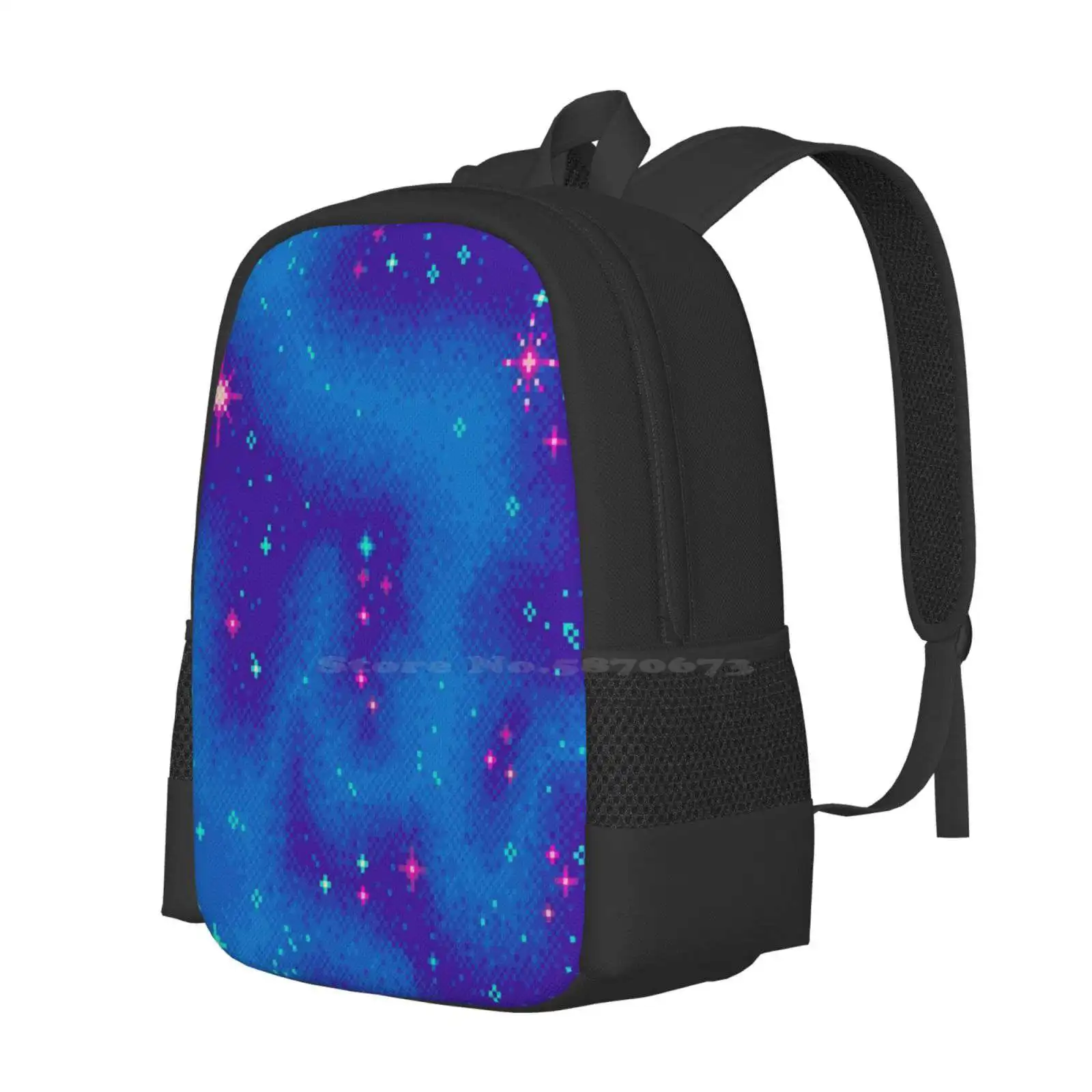 Indigo Nebula ( 8Bit ) Hot Sale Backpack Fashion Bags Purple Blue Indigo Starscape Spacescape Nebula Science Art 8Bit Art Pixel